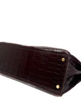 Kelly 35 Porosus Croco Bordeaux Gold Hardware