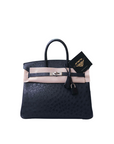 Birkin 25 Ostrich Bleu Indigo (almost Black) Palladium Hardware □J