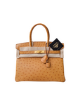 Birkin 30 Ostrich Naturel Gold Hardware □R