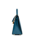 Kelly 25 Bleu Colvert Gold Hardware Epsom D