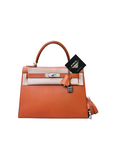Kelly 28 Orange Palladium Hardware Chevre □I