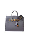 Birkin 25 Sellier Gris Meyer Gold Hardware Epsom U