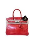 Birkin 30 Croco Braise Red Palladium Hardware □O