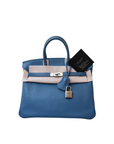 Birkin 25 Bleu Agate Palladium Hardware Swift X