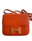 Constance 18 Orange Gold Hardware Epsom D