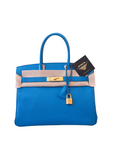Birkin 30 Bleu Zanzibar Gold Hardware Epsom D