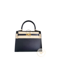 Kelly 25 Noir Gold Hardware Epsom