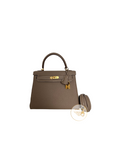 Kelly 25 Etoupe Gold Hardware Togo