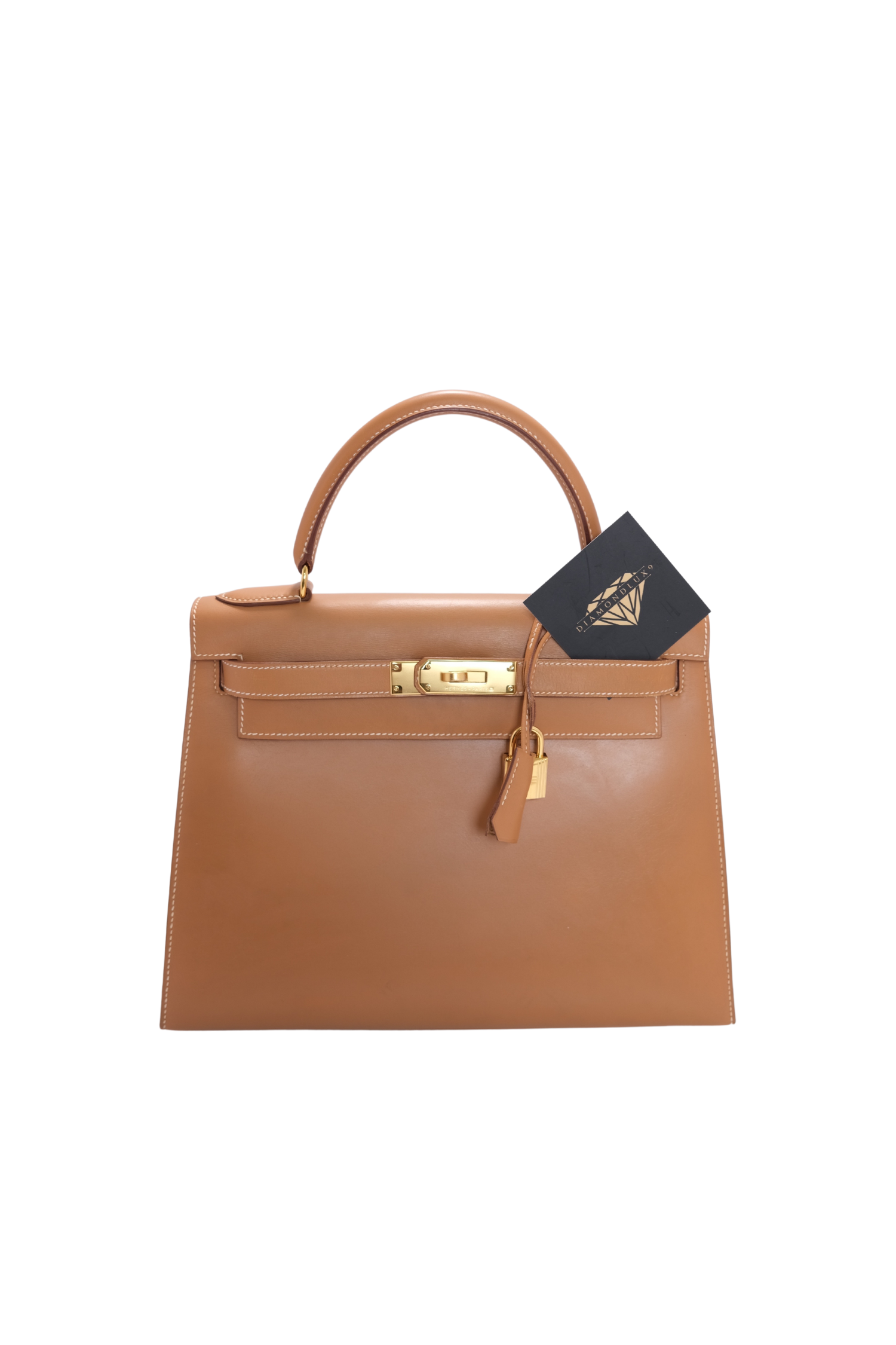 Kelly 28 Naturel Gold Hardware Box Leather