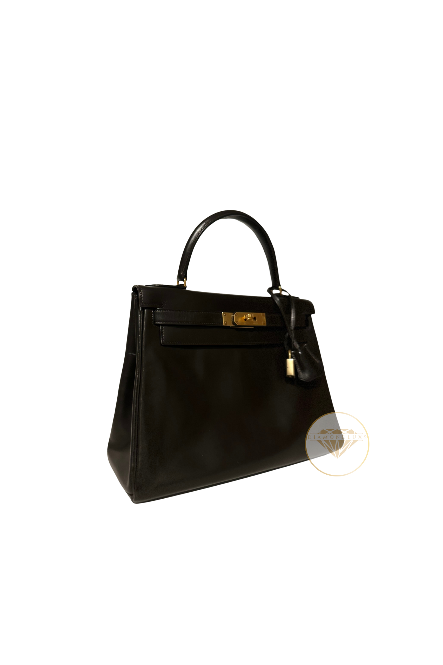 Kelly 28 Chocolat Gold Hardware Box Leather