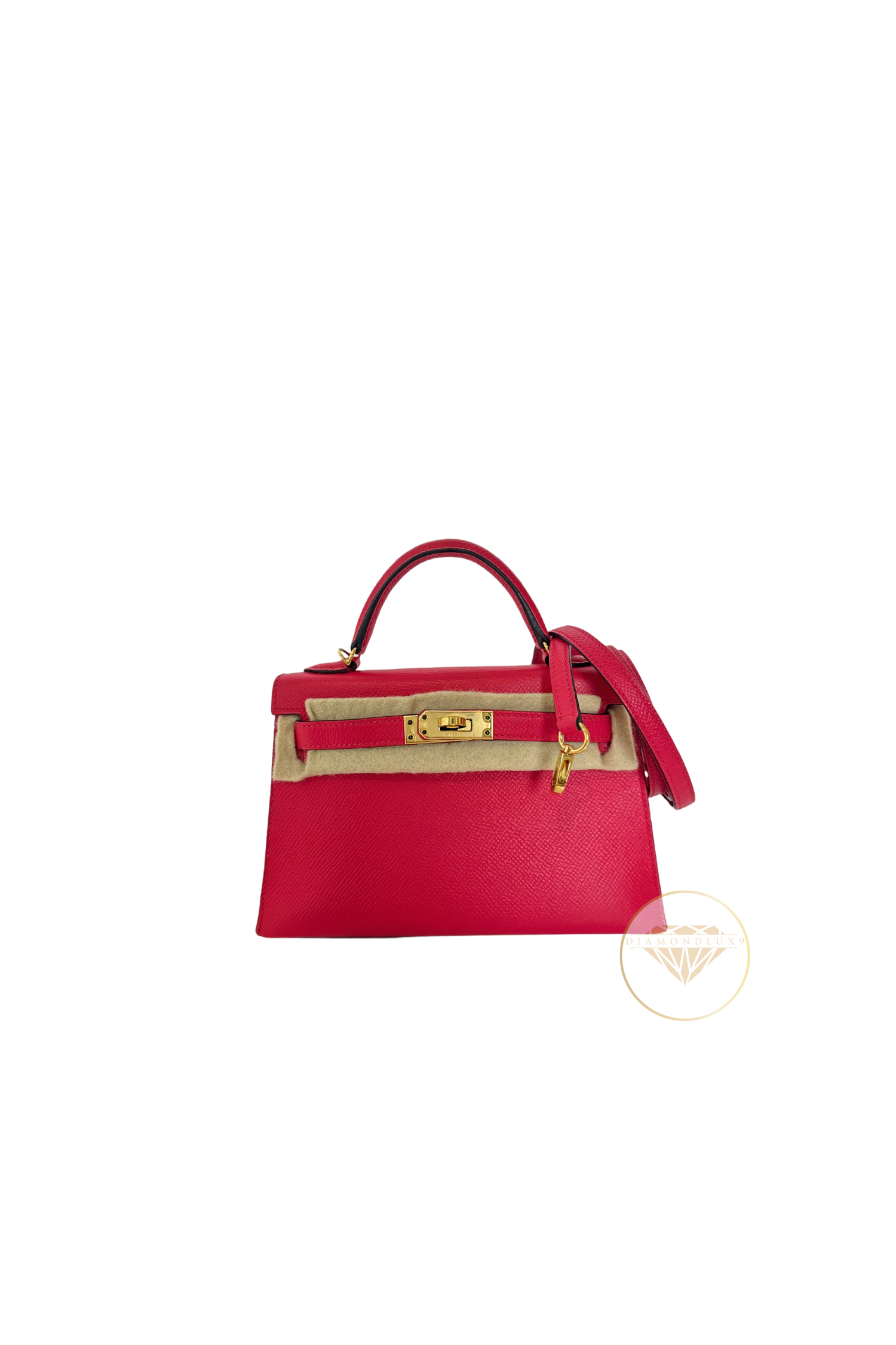 Mini Kelly 20 Rose Extreme Gold Hardware Epsom