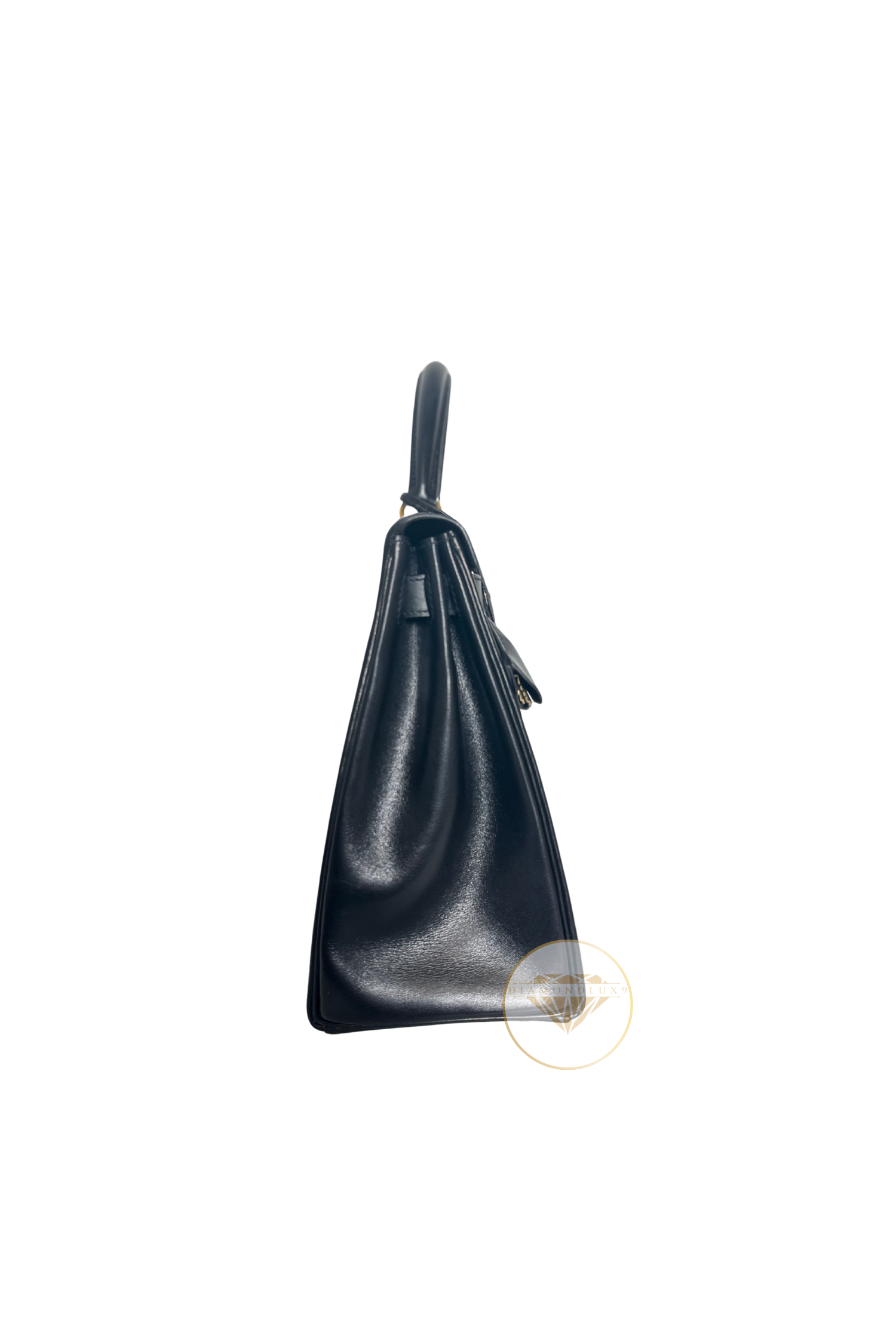 Kelly 28 Noir Gold Hardware Box Leather