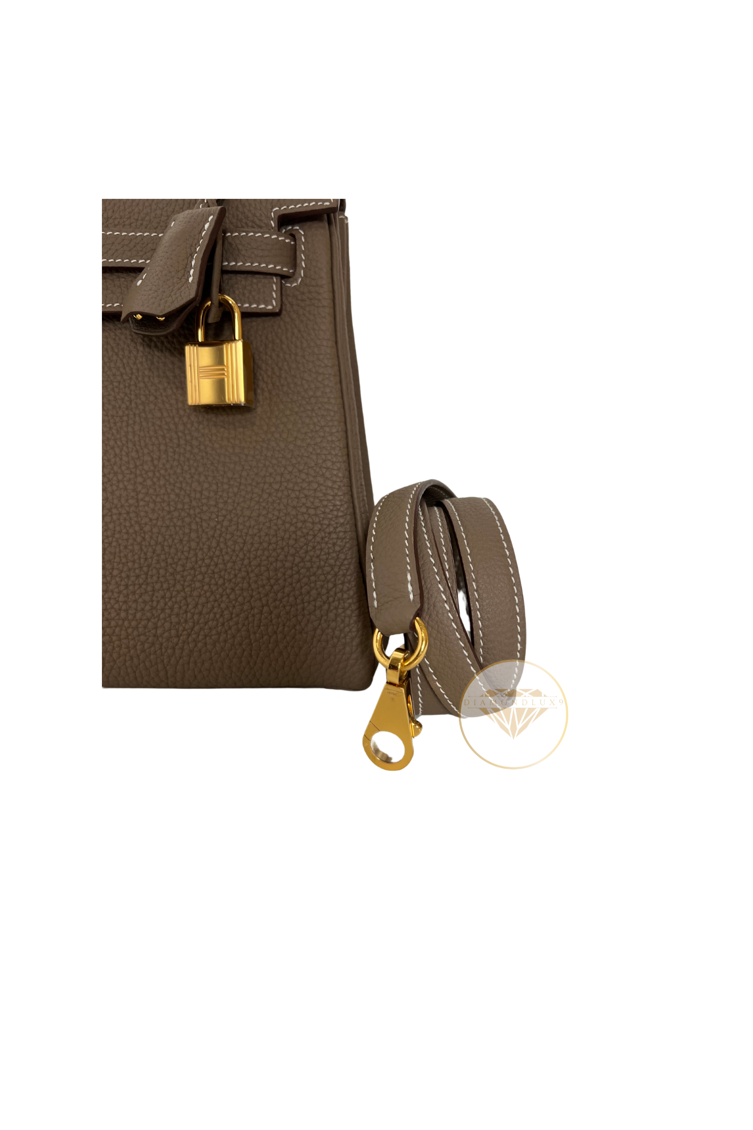 Kelly 25 Etoupe Gold Hardware Togo