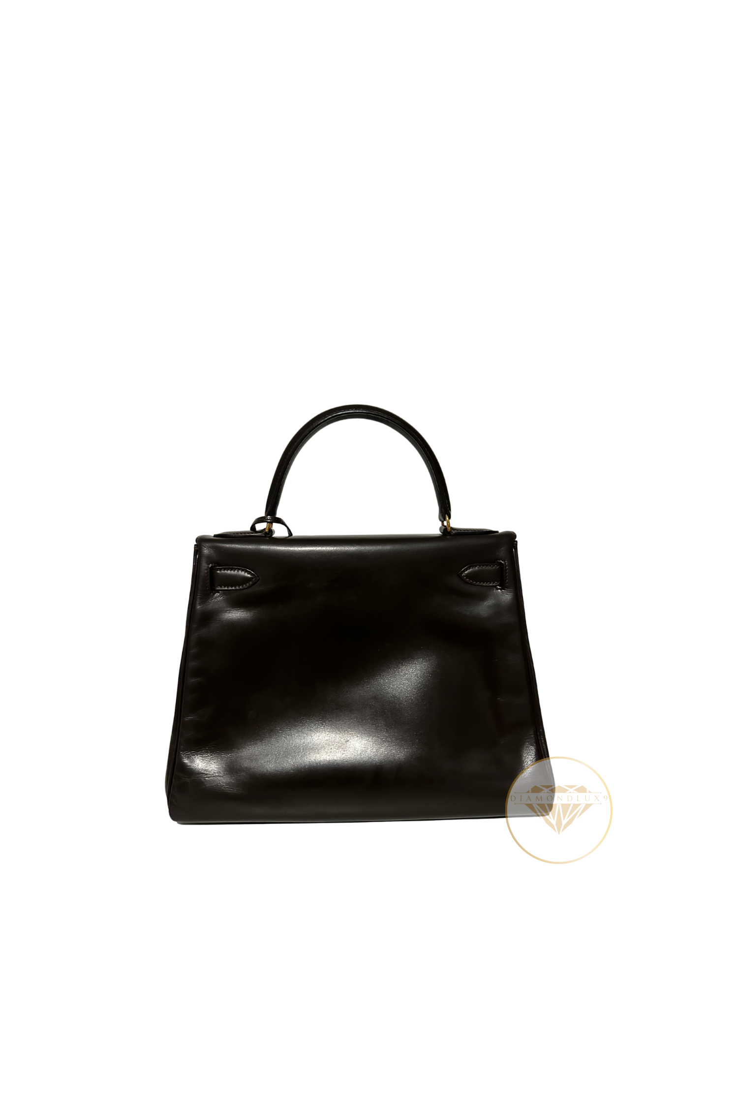 Kelly 28 Chocolat Gold Hardware Box Leather