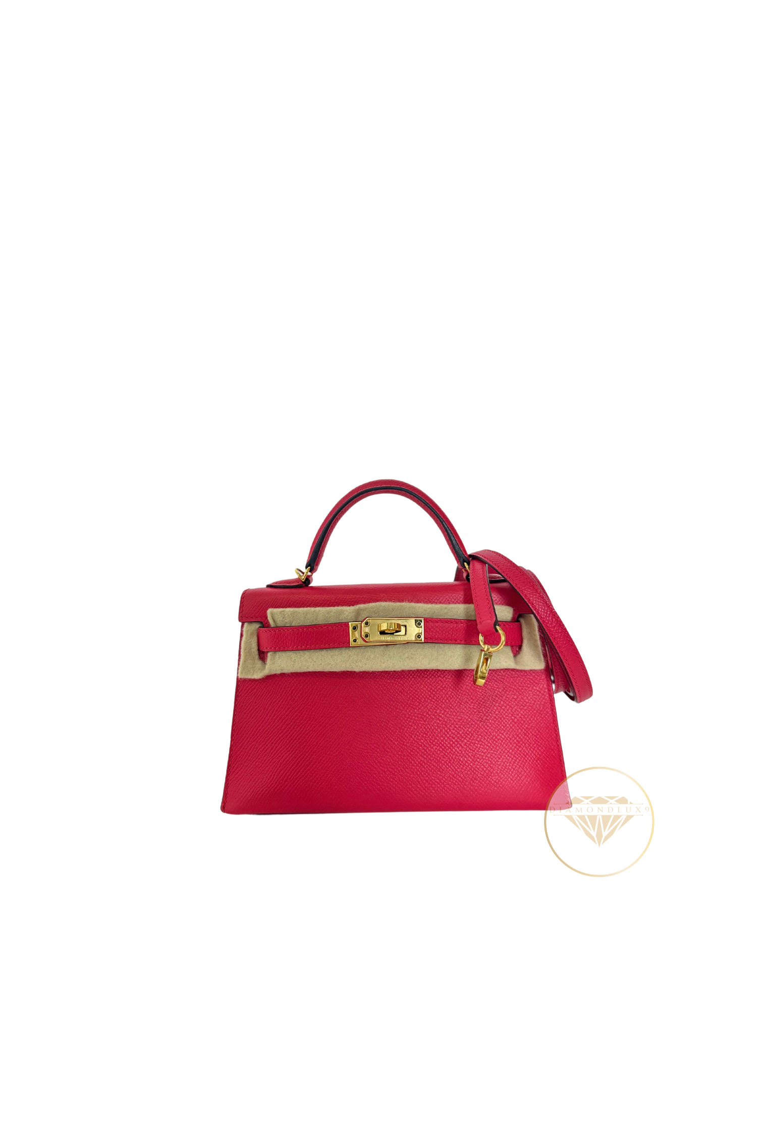 Mini Kelly 20 Rose Extreme Gold Hardware Epsom