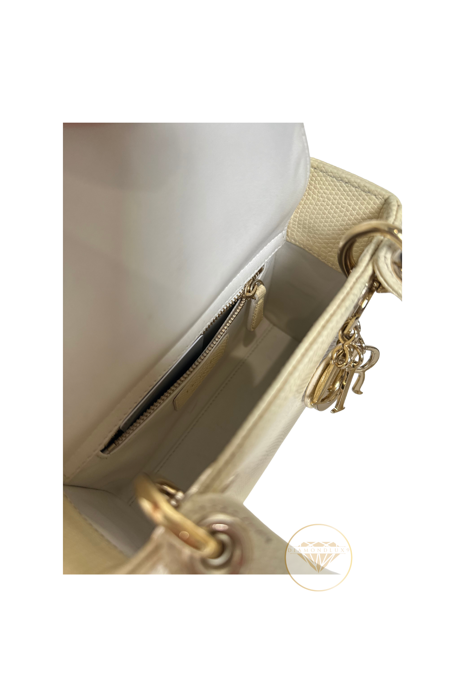 Lady Dior Lizard Light Gold Hardware