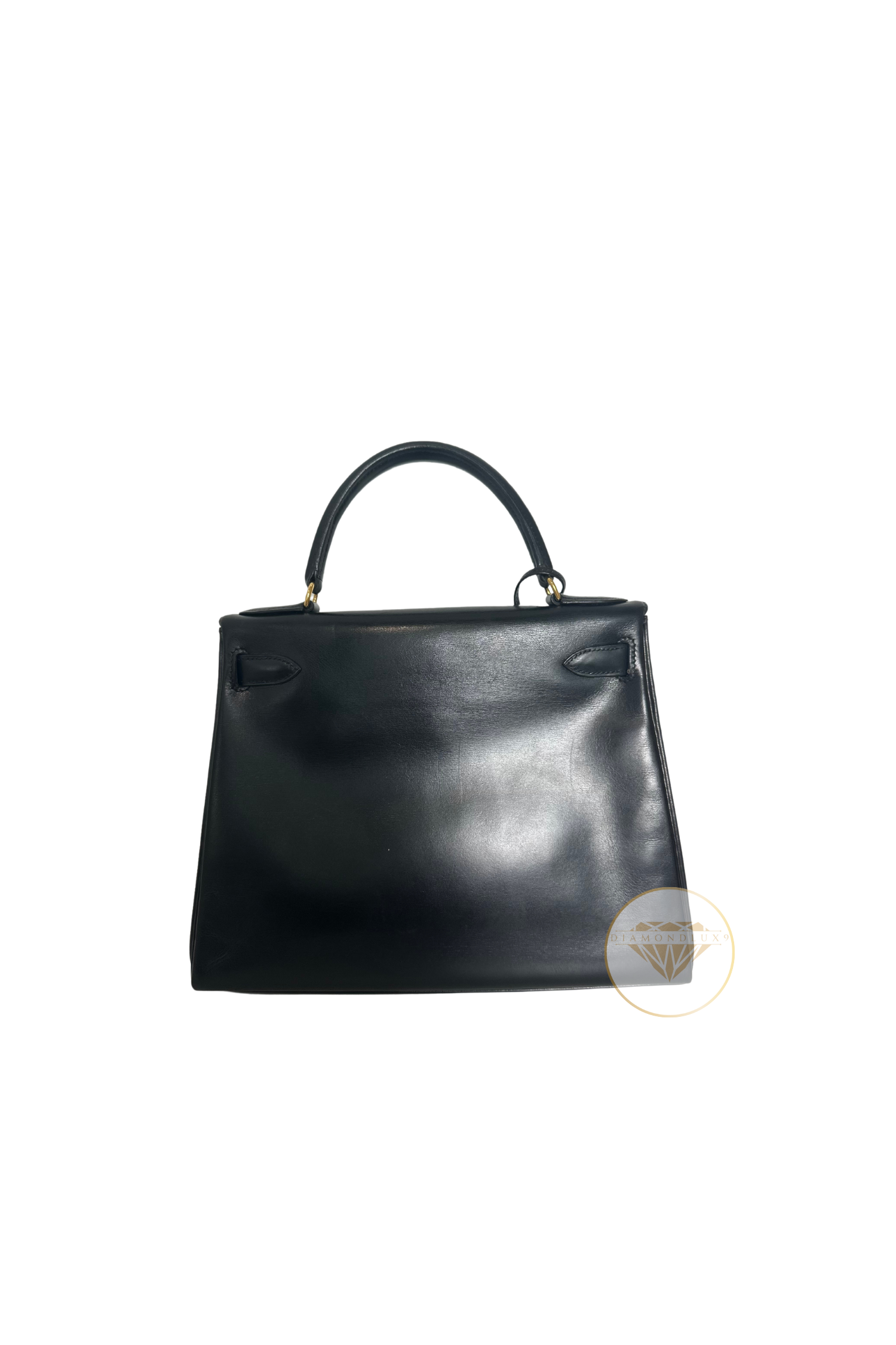 Kelly 28 Noir Gold Hardware Box Leather