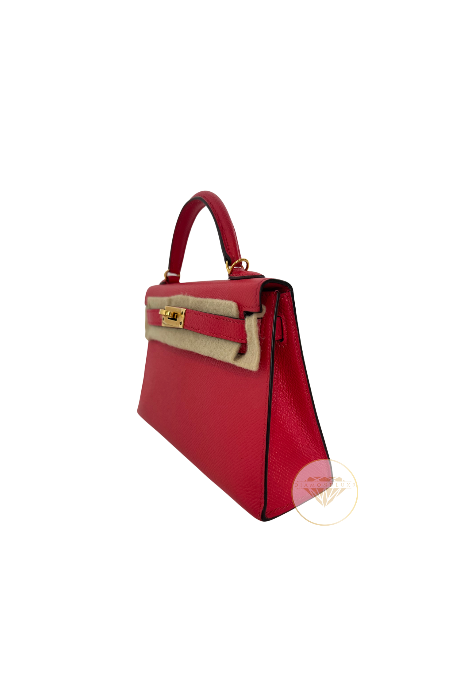 Mini Kelly 20 Rose Extreme Gold Hardware Epsom