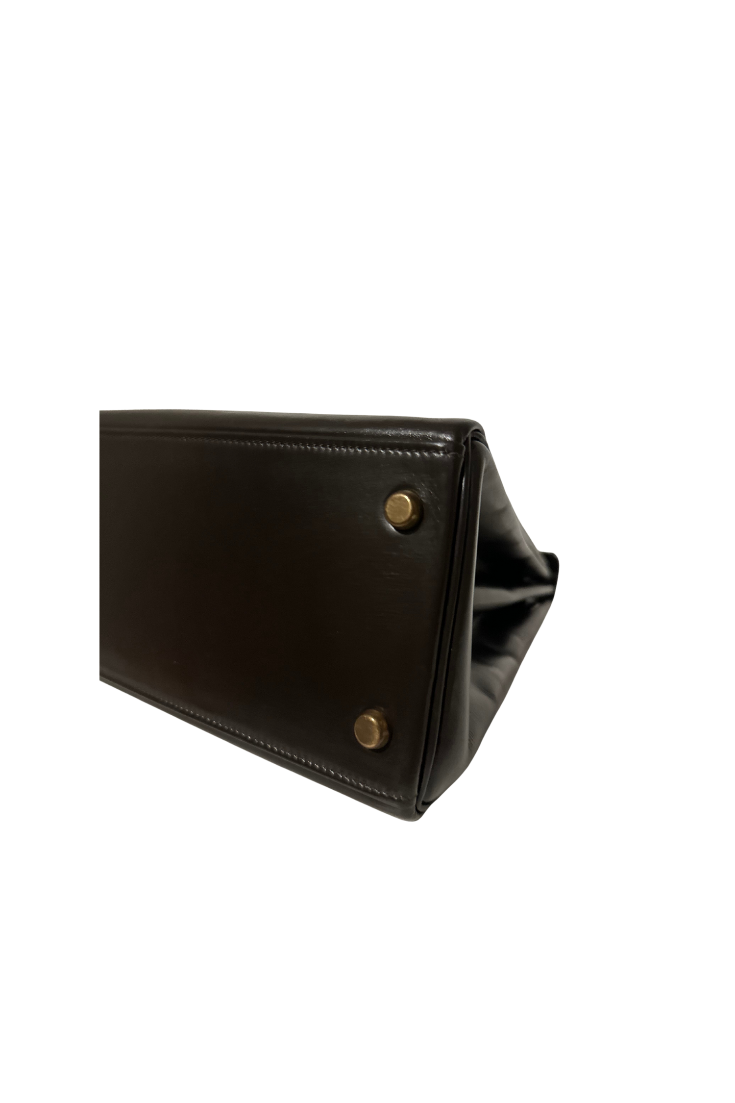 Kelly 28 Chocolat Gold Hardware Box Leather