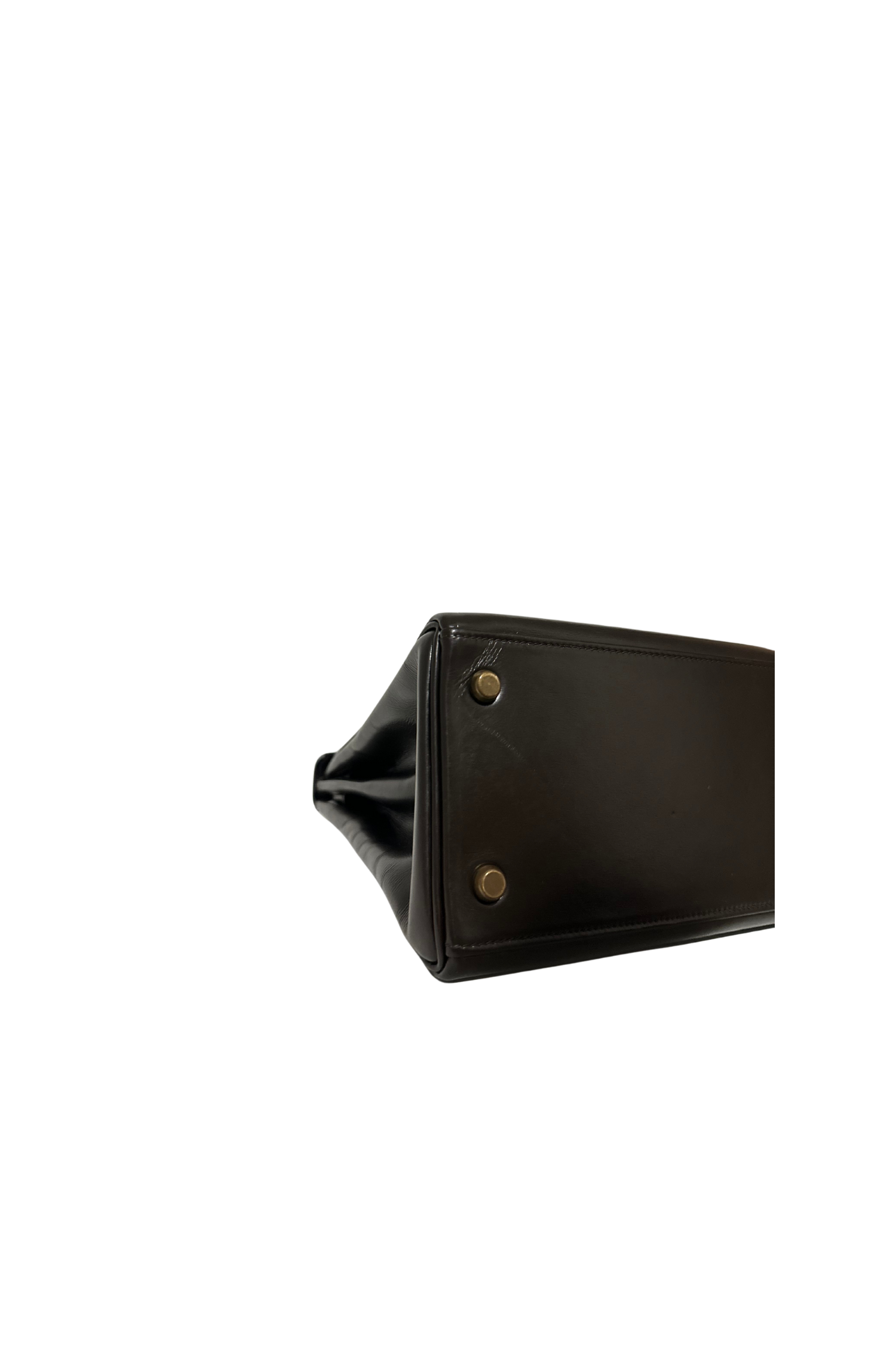 Kelly 28 Chocolat Gold Hardware Box Leather