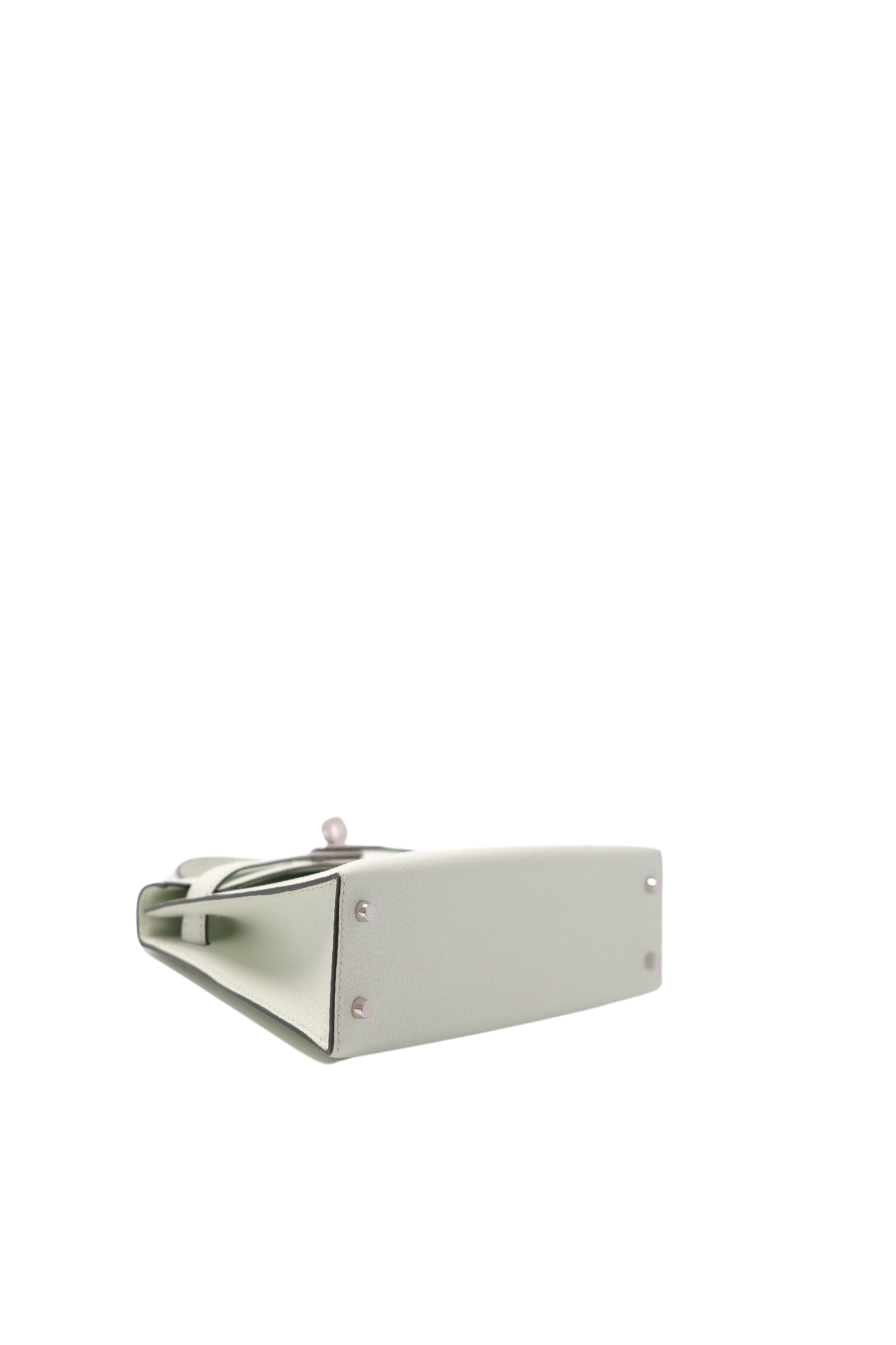 Mini Kelly 20 Vert Fizz (Pastel) Palladium Hardware Chèvre