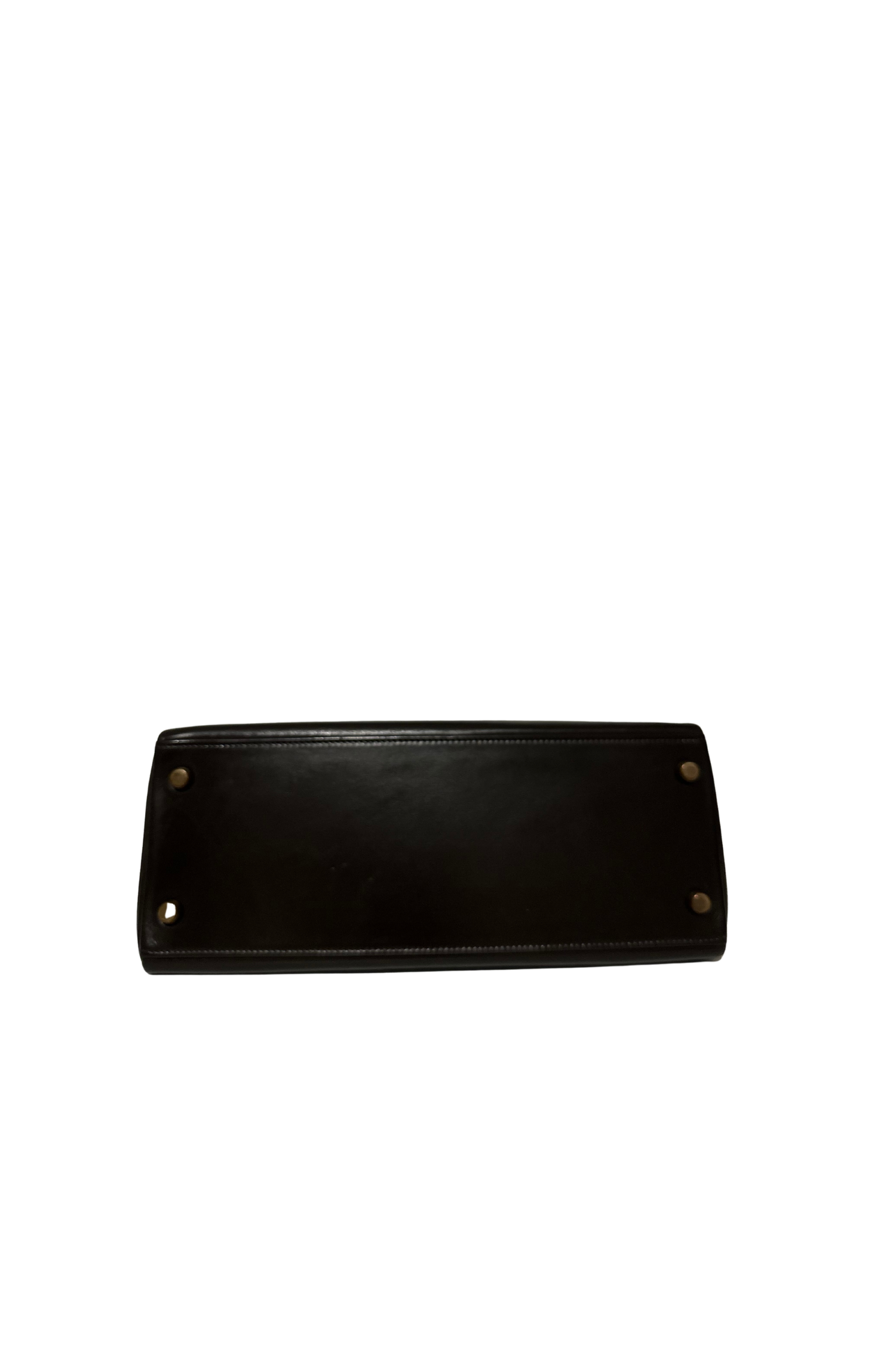 Kelly 28 Chocolat Gold Hardware Box Leather