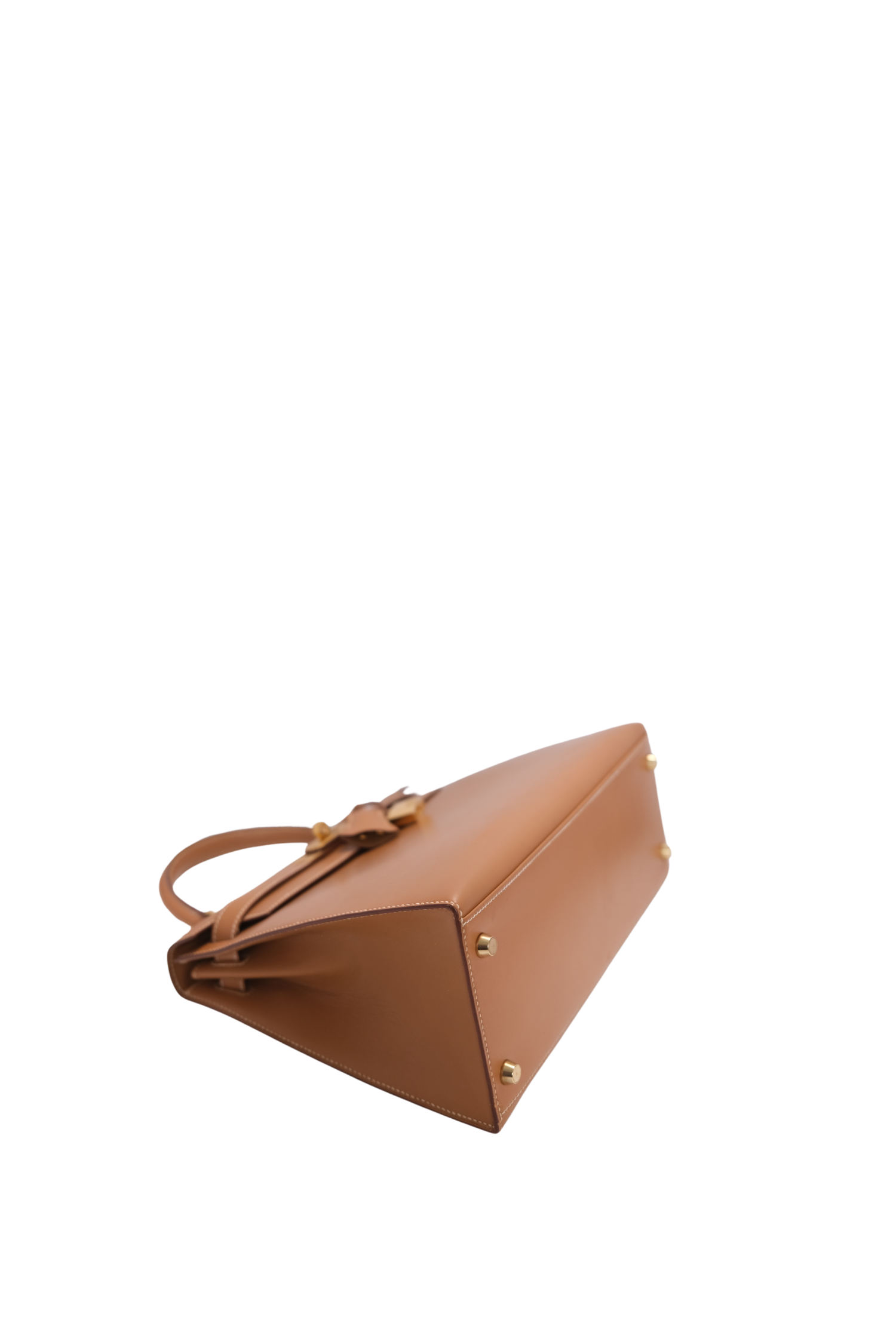 Kelly 28 Naturel Gold Hardware Box Leather