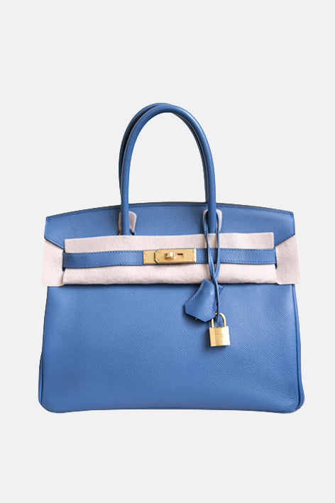 Birkin 30 Bleu Agate Gold Hardware