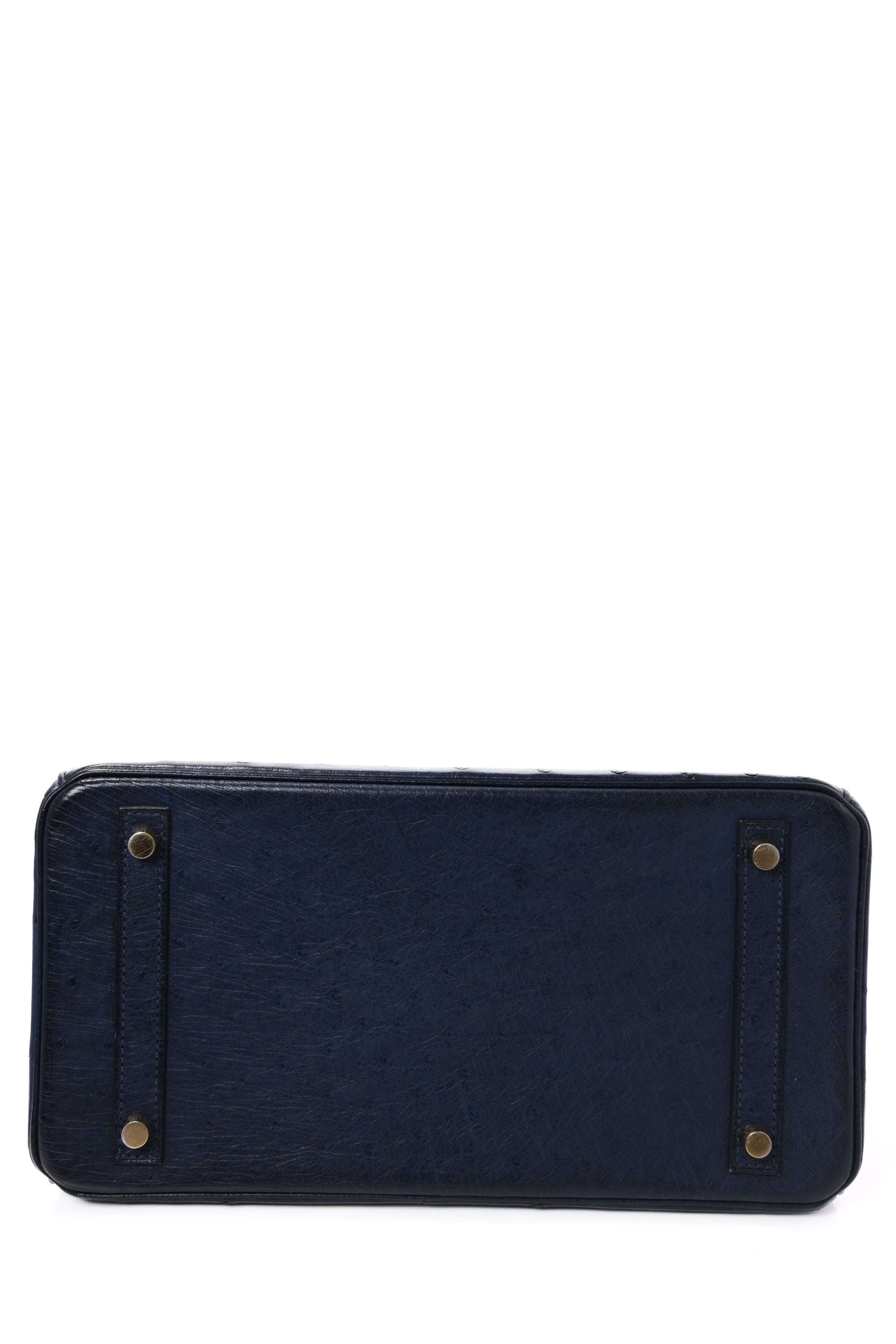 Birkin 30 Ostrich Bleu Navy Gold Hardware Ostrich