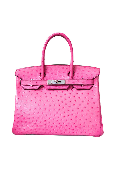 Birkin 30 Ostrich Fuchsia PHW