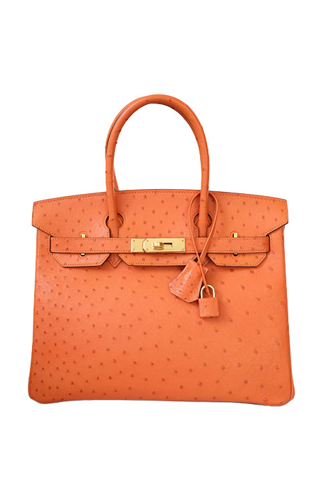 Birkin 30 Ostrich Orange H Gold Hardware
