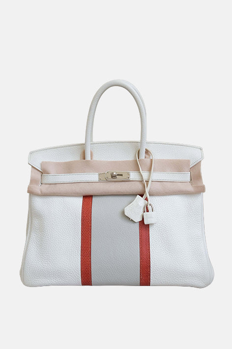 Birkin 35 Club Lizard Touch Blanc PHW