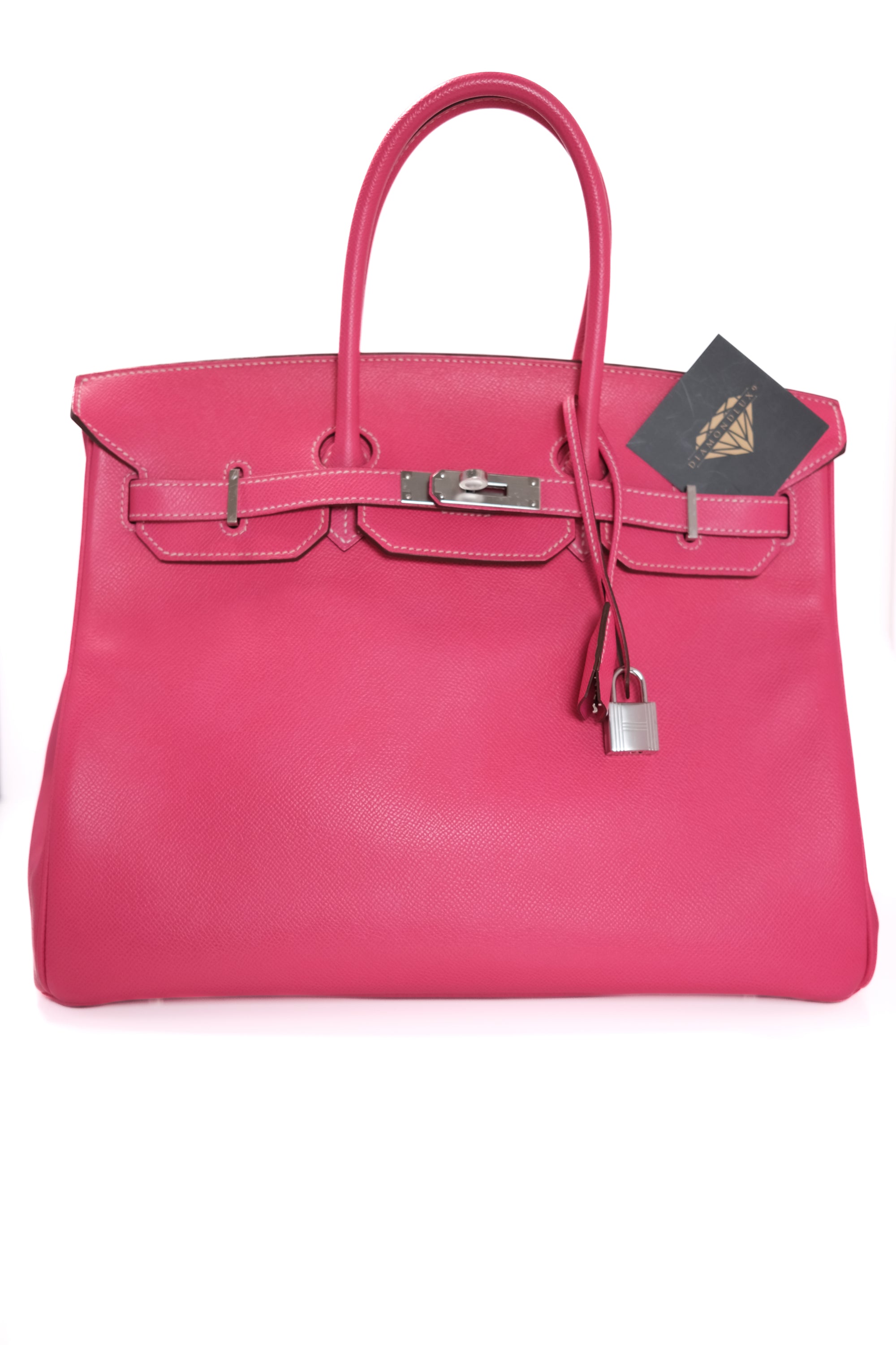 Birkin 35 Rose Tyrien Palladium Hardware Epsom