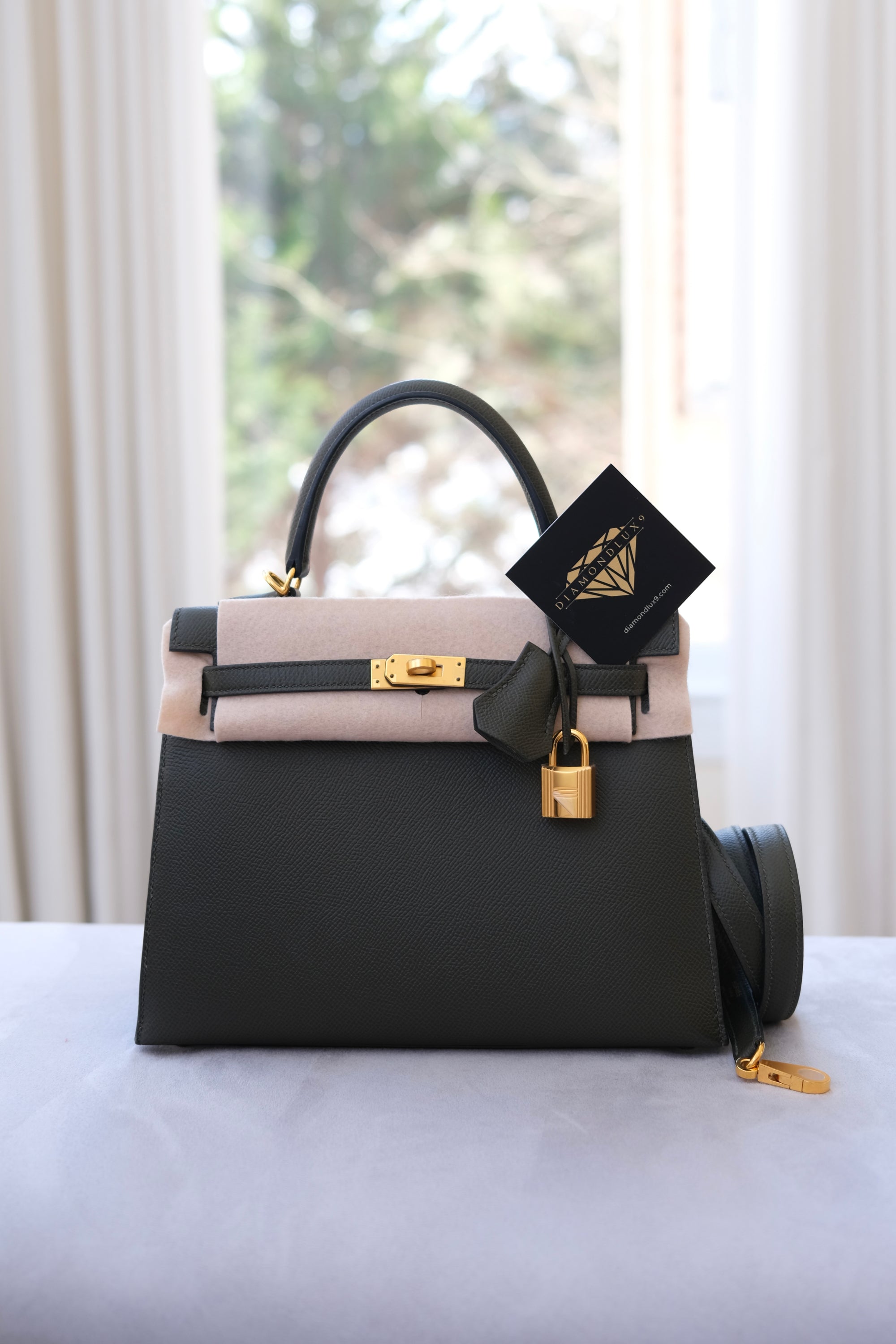 Kelly 25 Vert De Gris Gold Hardware