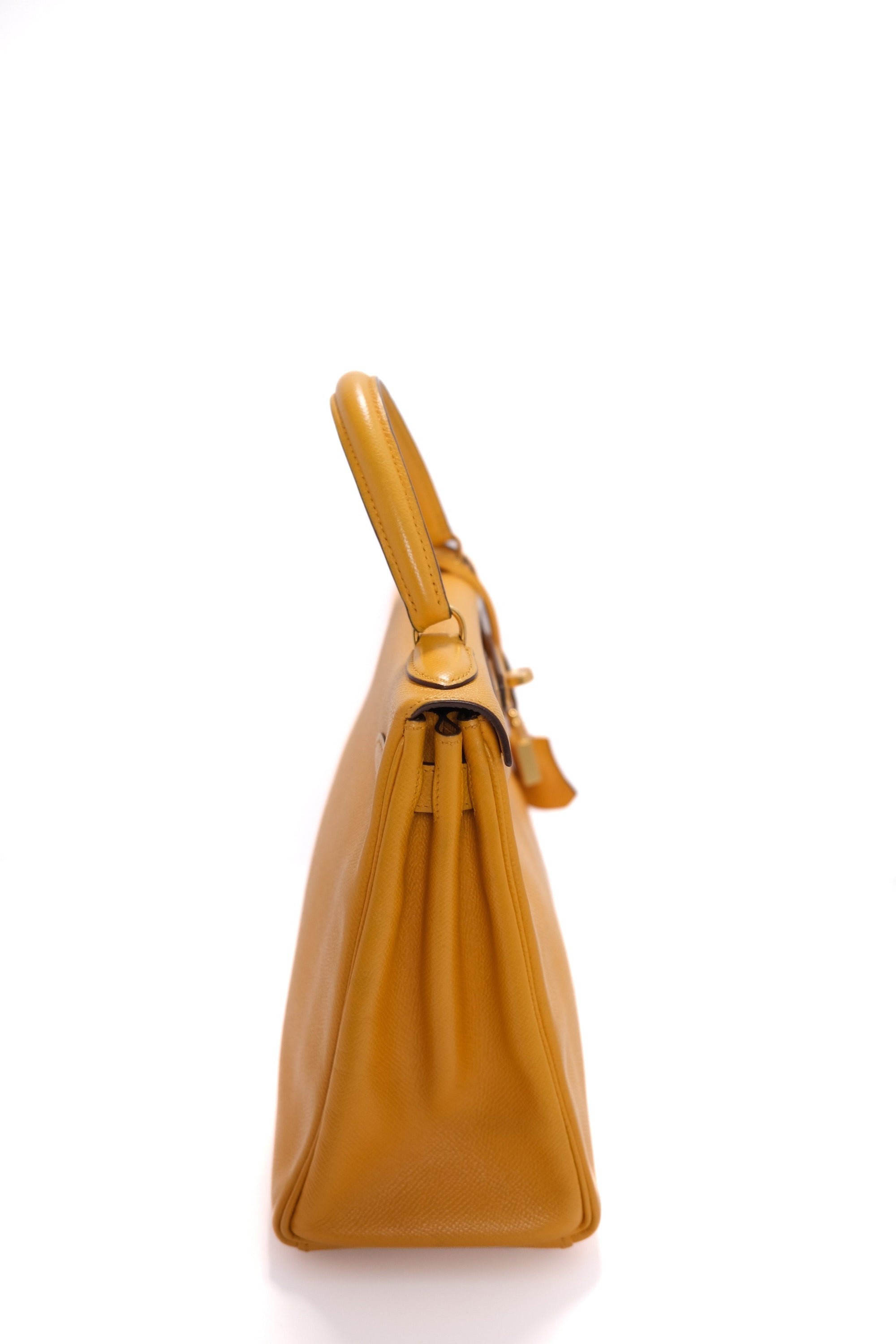 Kelly 28 Jaune Ambre Gold Hardware Epsom
