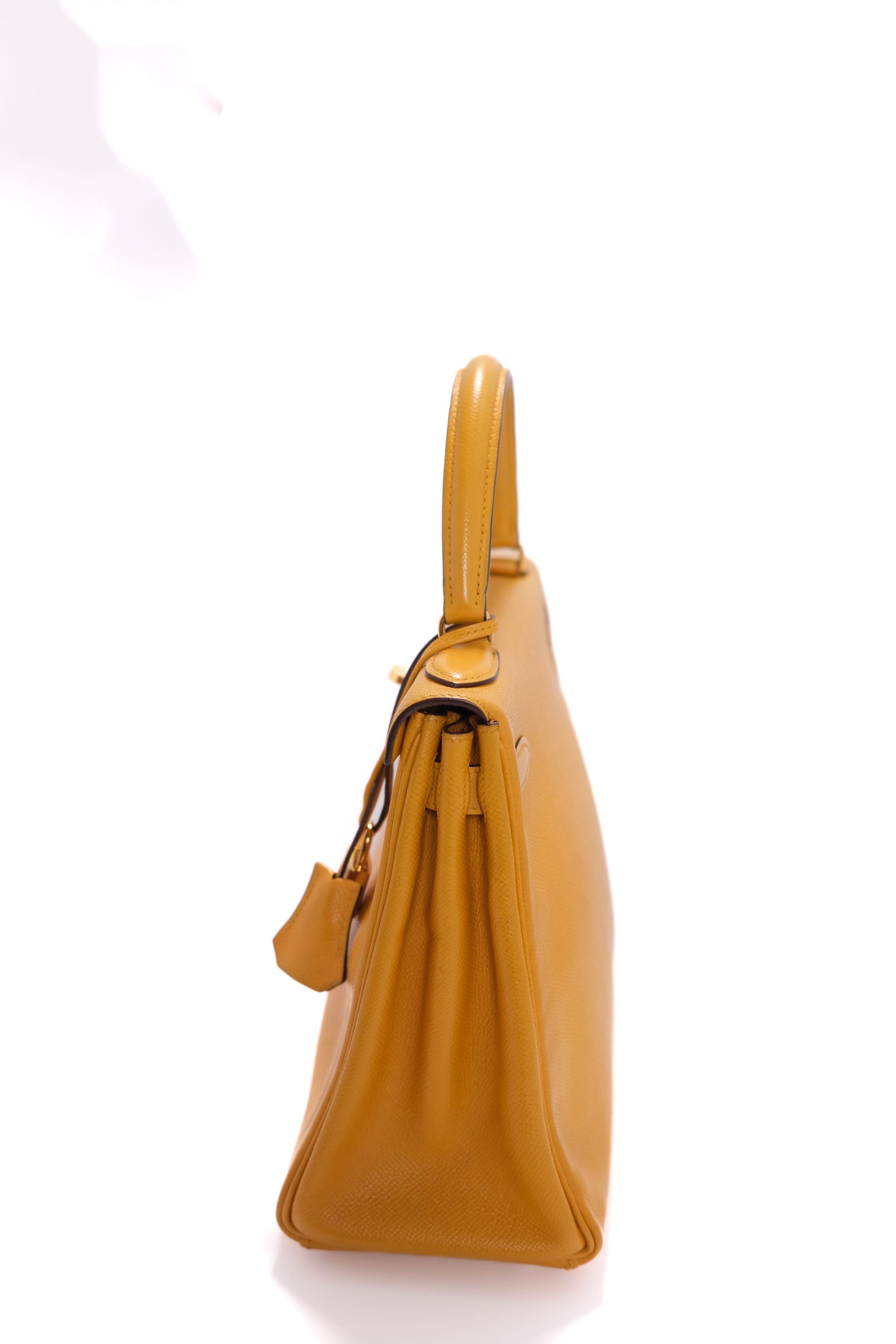 Kelly 28 Jaune Ambre Gold Hardware Epsom