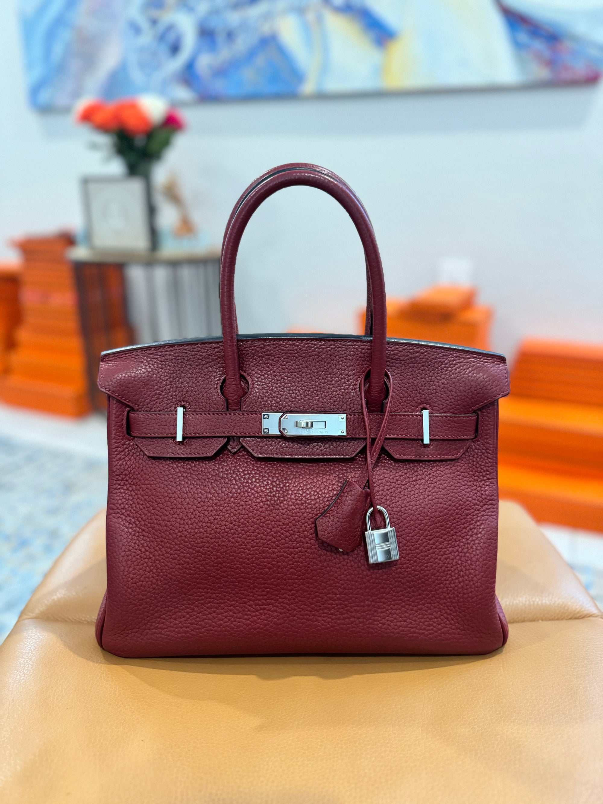 Birkin 30 Rouge H Palladium Hardware □R