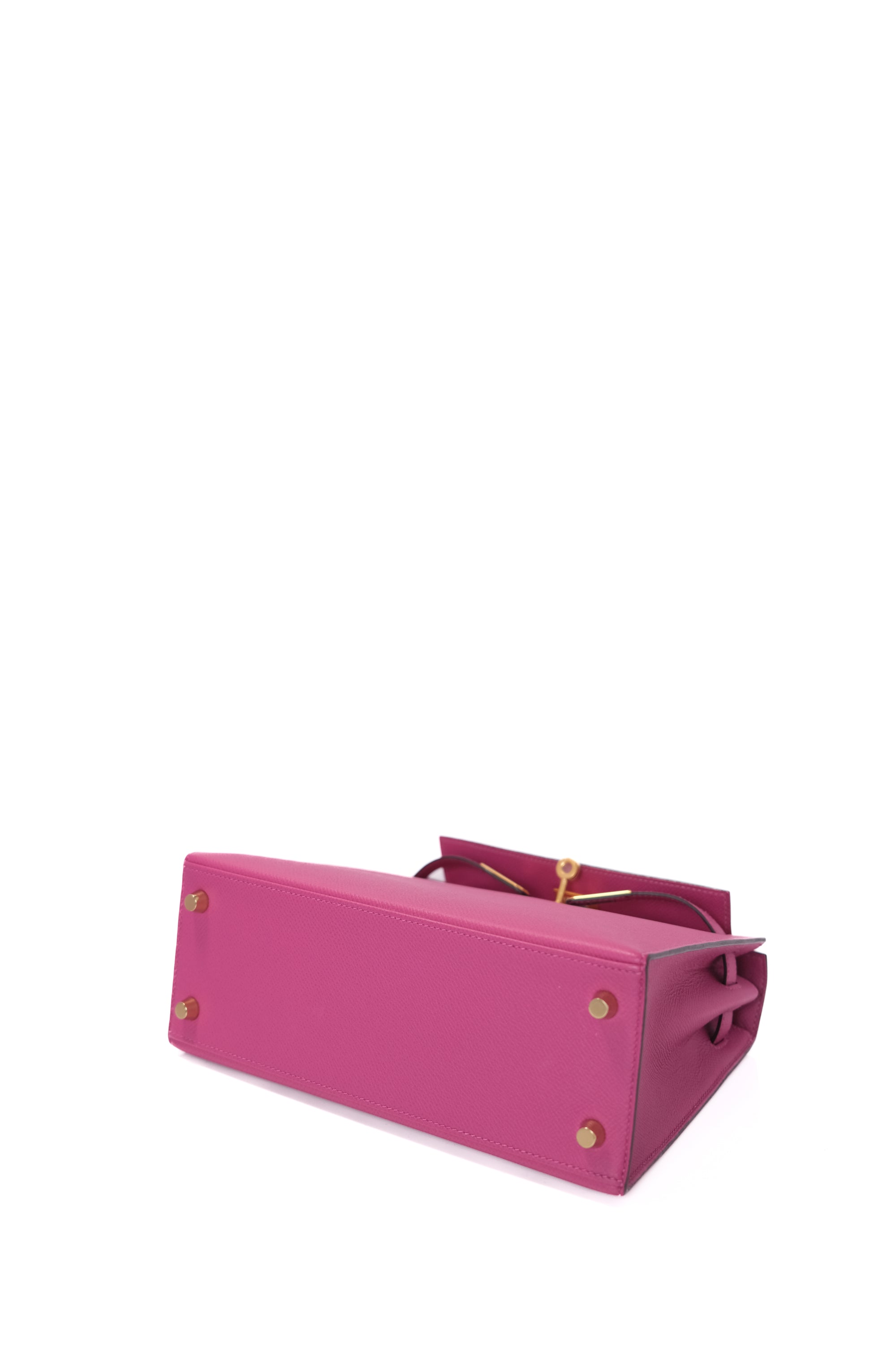 Kelly 25 Rose Pourpre Gold Hardware Epsom