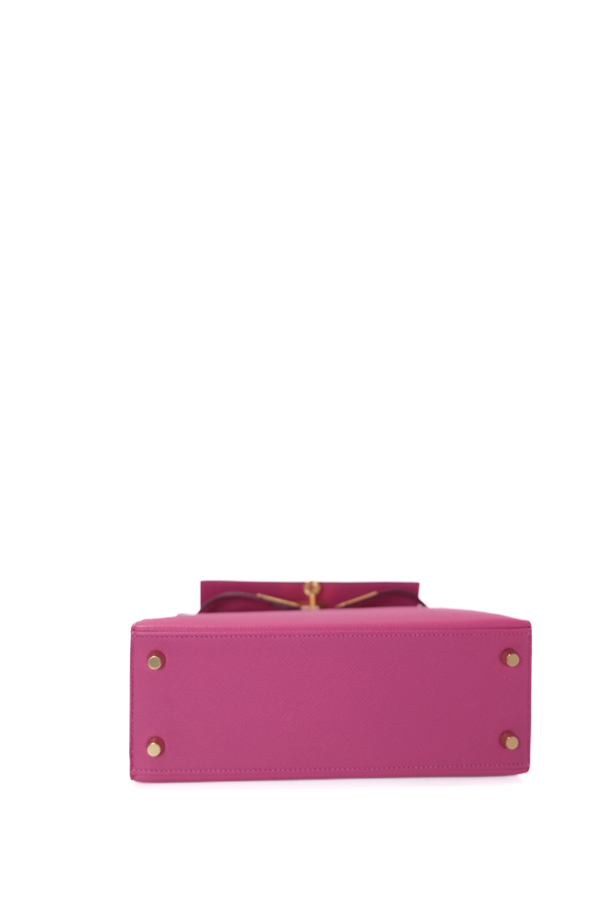 Kelly 25 Rose Pourpre Gold Hardware Epsom
