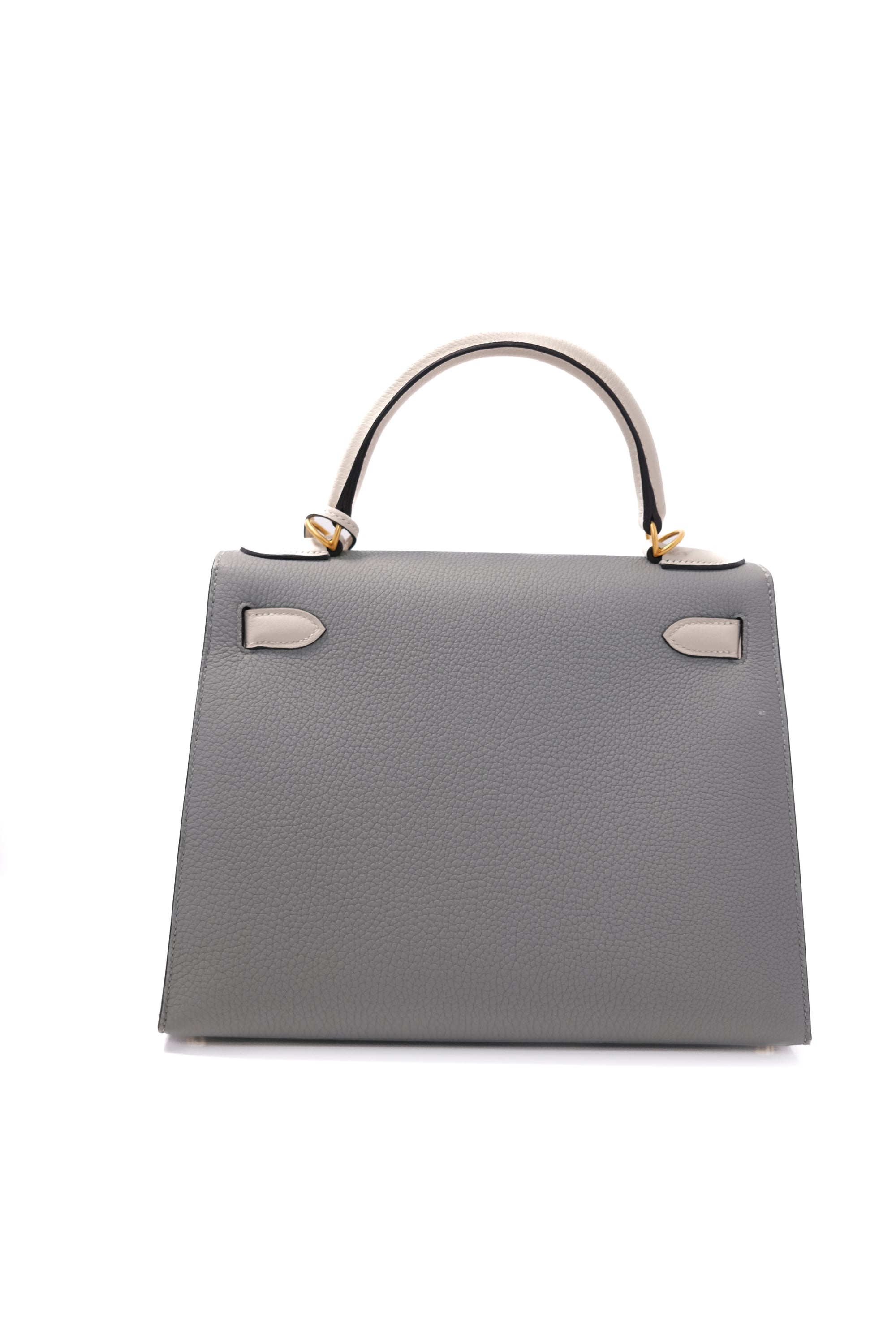 Kelly 28 HSS Nata/Gris Brushed Rose Gold Hardware Togo