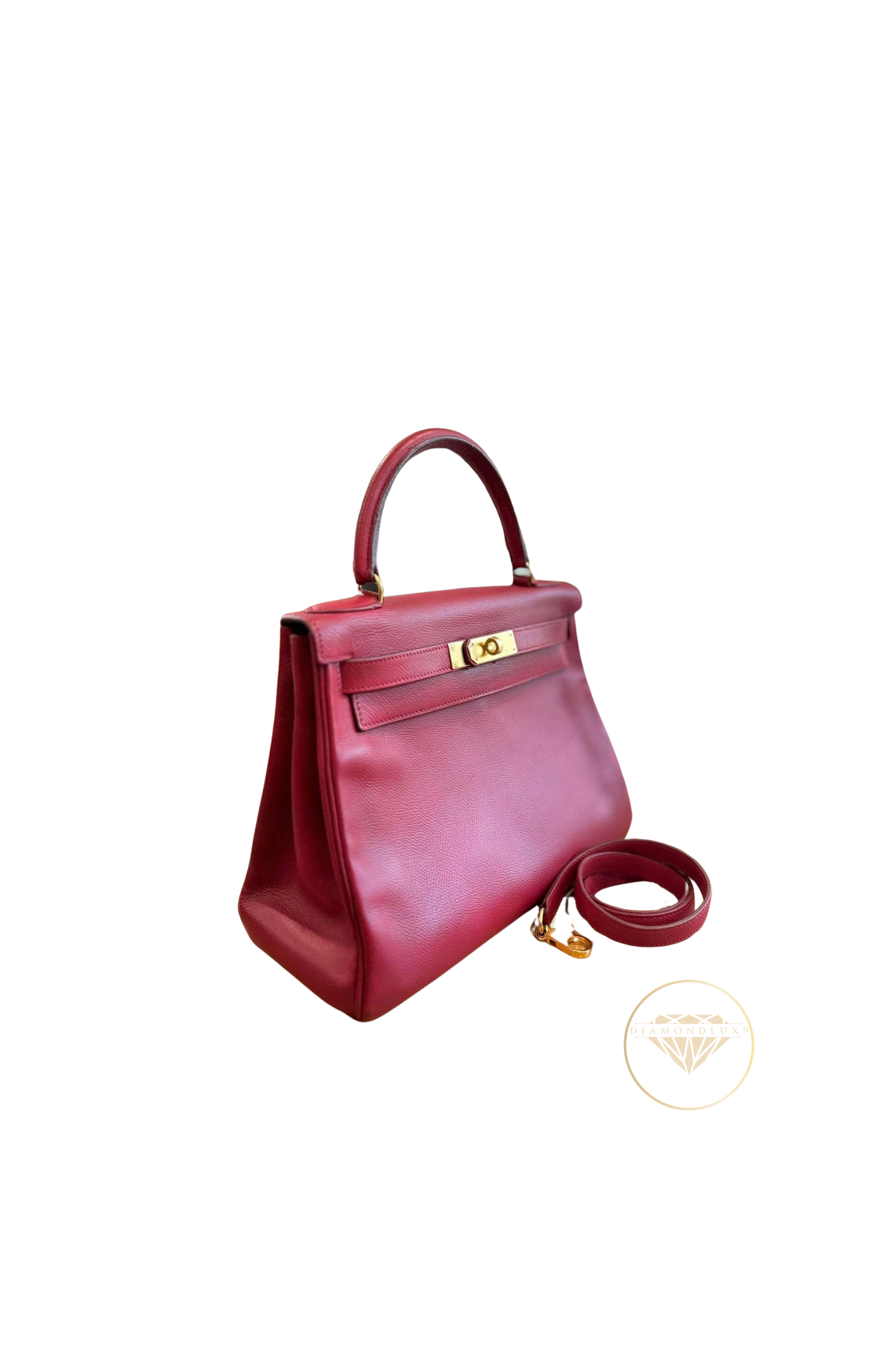Kelly 28 Rouge H Gold Hardware Epsom