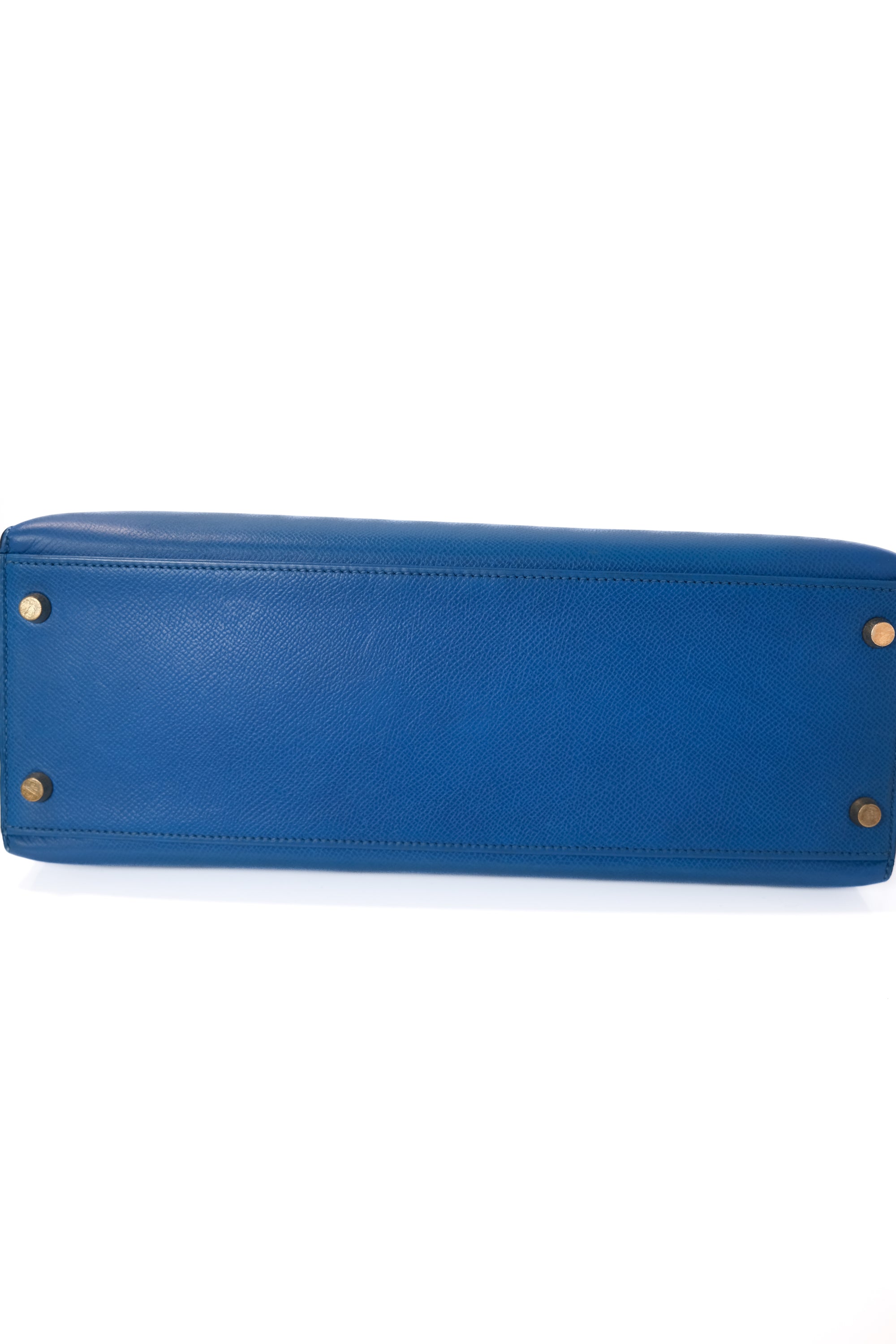 Kelly 32 Bleu France Gold Hardware Epsom