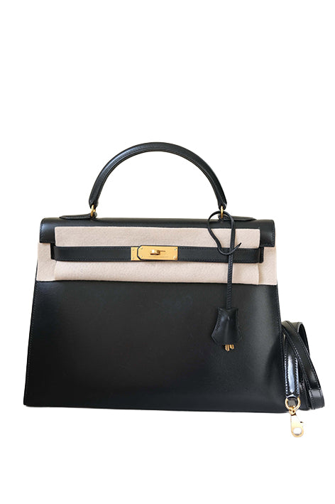 Kelly 32 Noir Gold Hardware