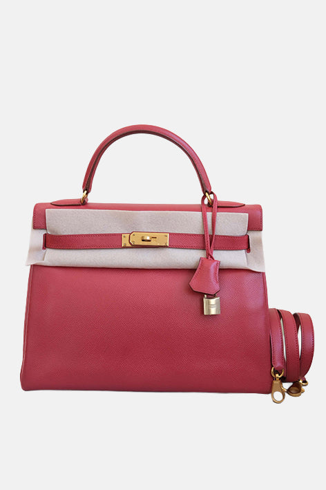 Kelly 32 Rouge Vif Gold Hardware