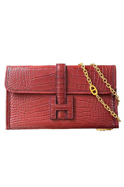Mini Jige Duo Matte Alligator Rouge H