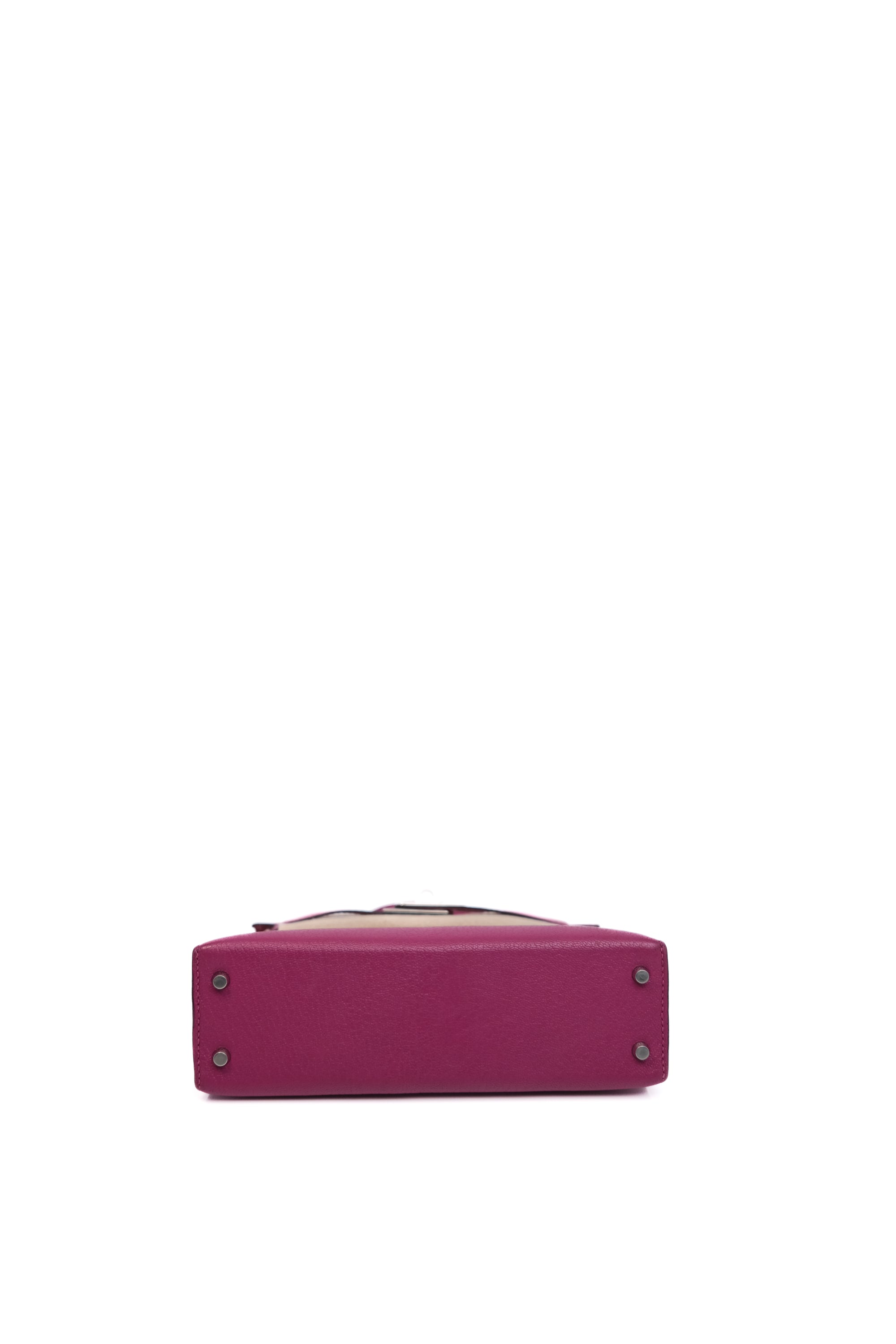 Mini Kelly 20 Rose Pourpre Palladium Hardware Chevre