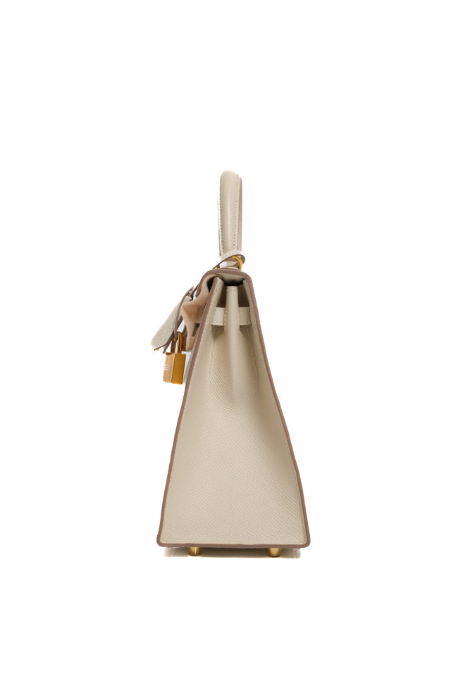 Kelly 25 Craie Gold Hardware Epsom Z