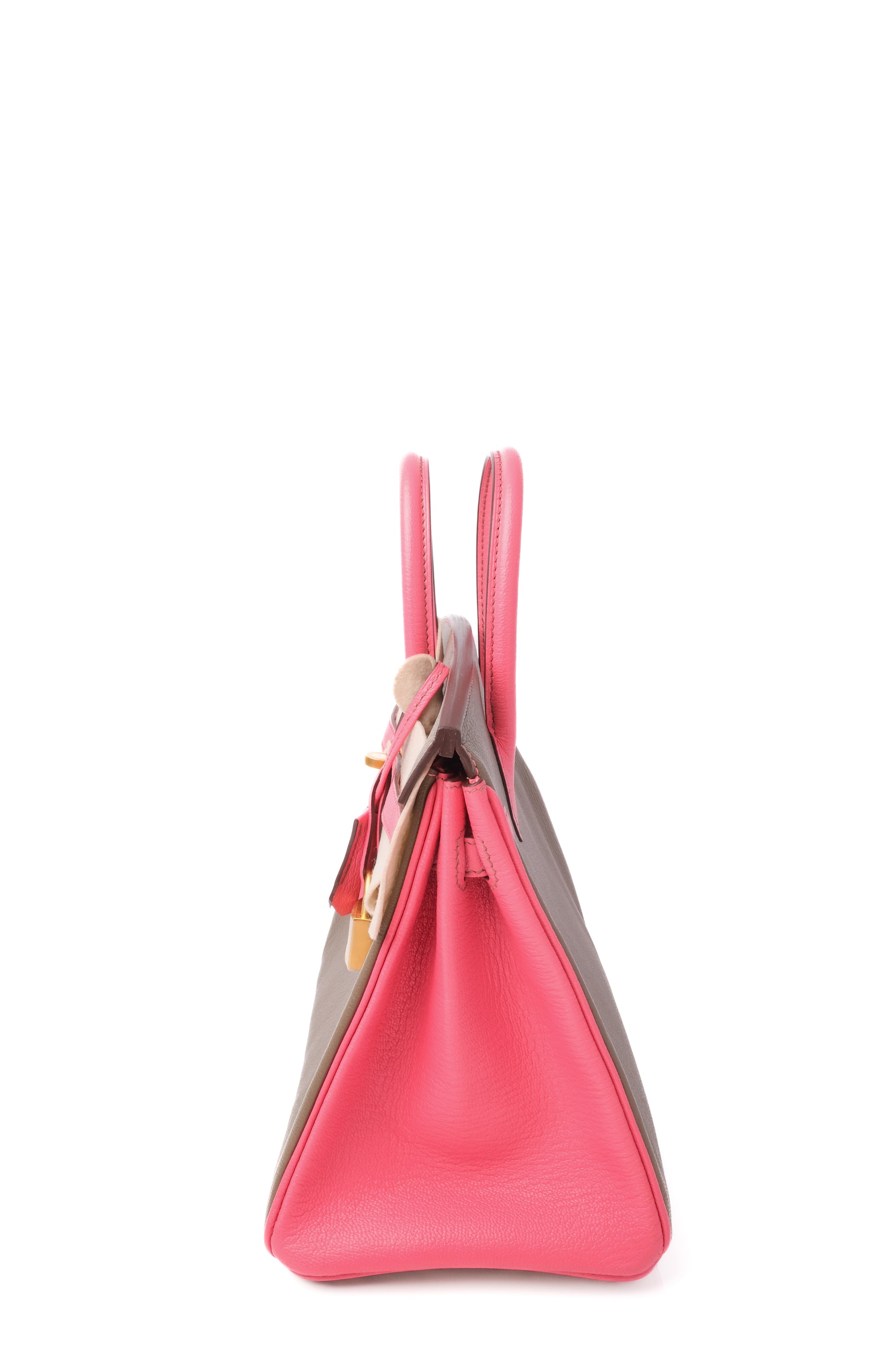 Birkin 25 Etoupe/Rose Azalee Brushed Gold Hardware Chevre