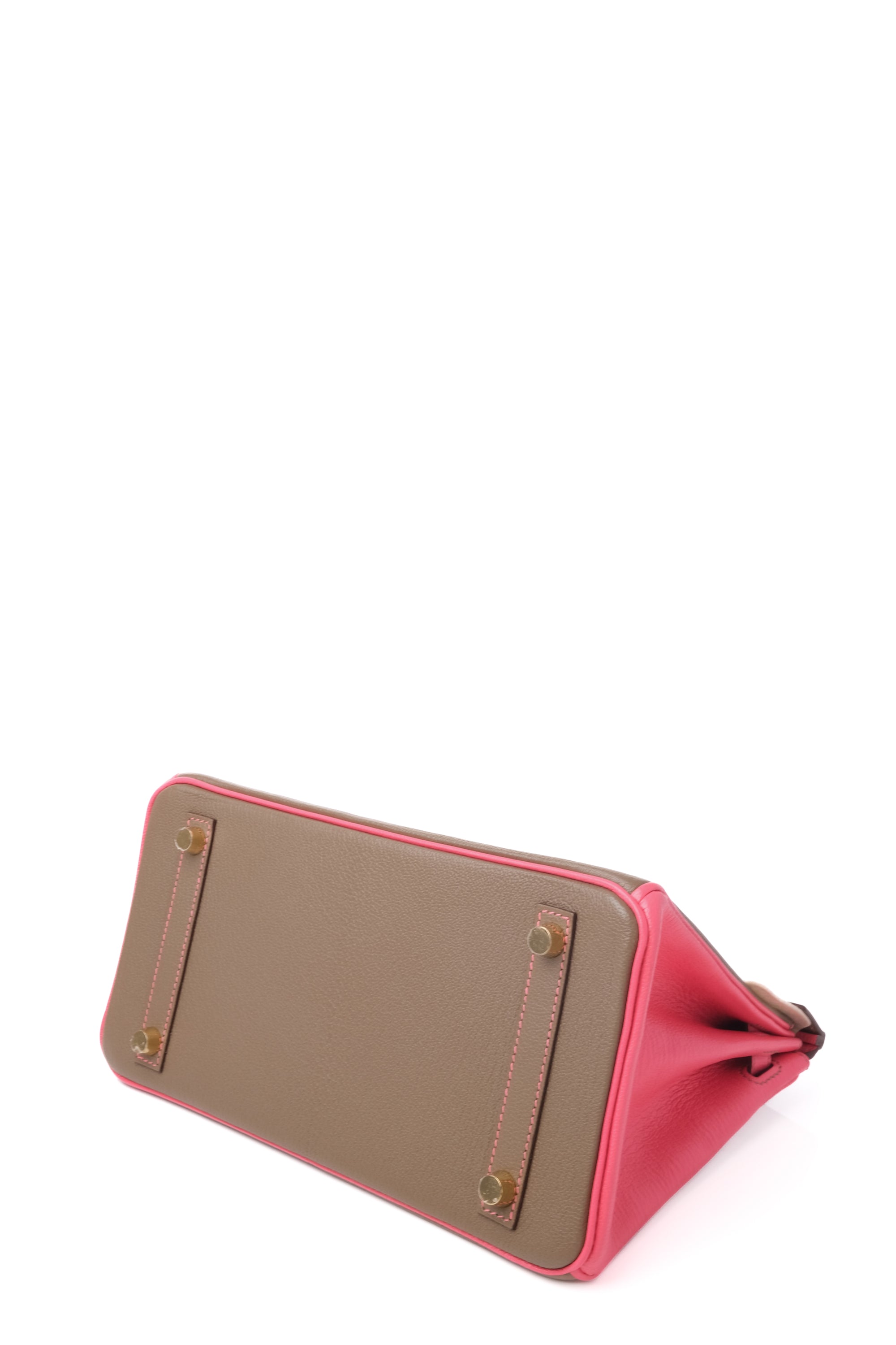 Birkin 25 Etoupe/Rose Azalee Brushed Gold Hardware Chevre