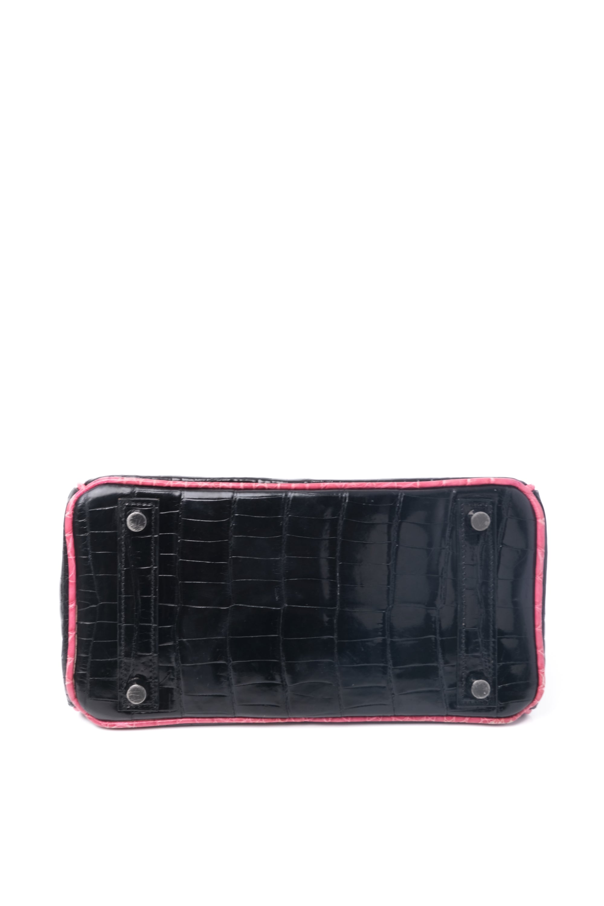 Birkin 25 Crocodile Black/Pink Ruthenium Hardware
